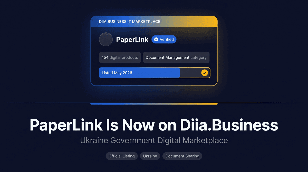 PaperLink Is Now on Diia.Business IT Marketplace