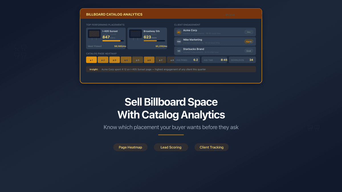 How an Ad Agency Can Sell Billboard Space Using Catalog Analytics