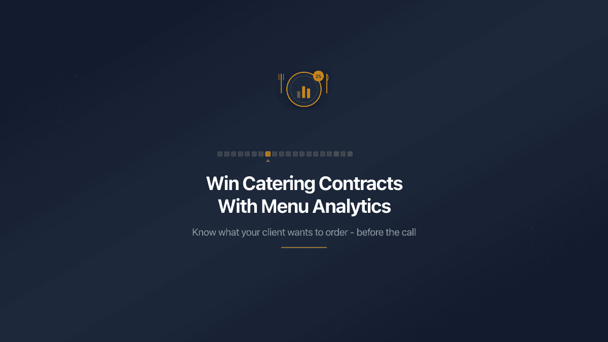 How a Catering Company Can Win a Contract Using Menu Analytics